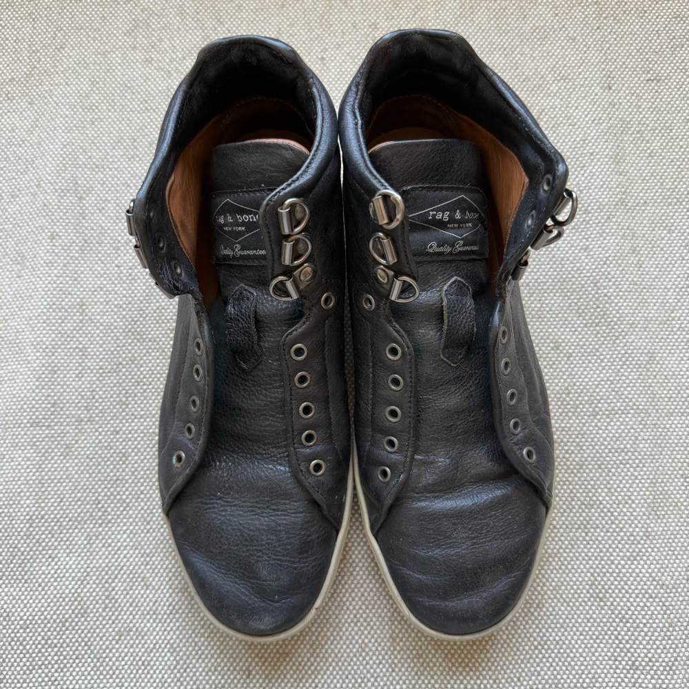 Rag & Bone Women’s Black Leather Sneakers